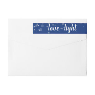 Cute Love and Light Stars Hanukkah Address Label