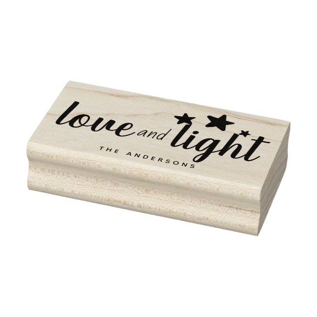 Cute Love and Light Stars Personalised Holiday Rubber Stamp (Stamp)