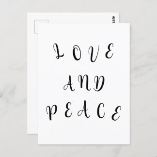 Cute Love And Peace Postcard