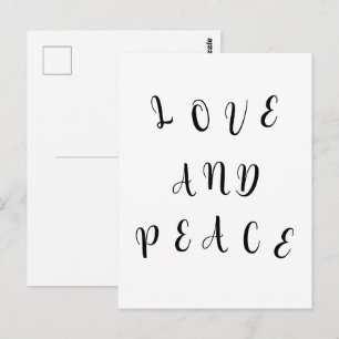 Cute Love And Peace Postcard