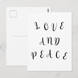 Cute Love And Peace Postcard
