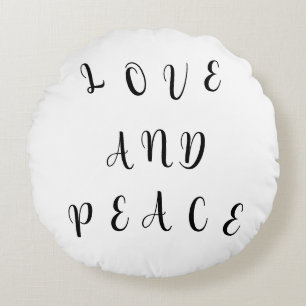 Cute Love And Peace Round Cushion