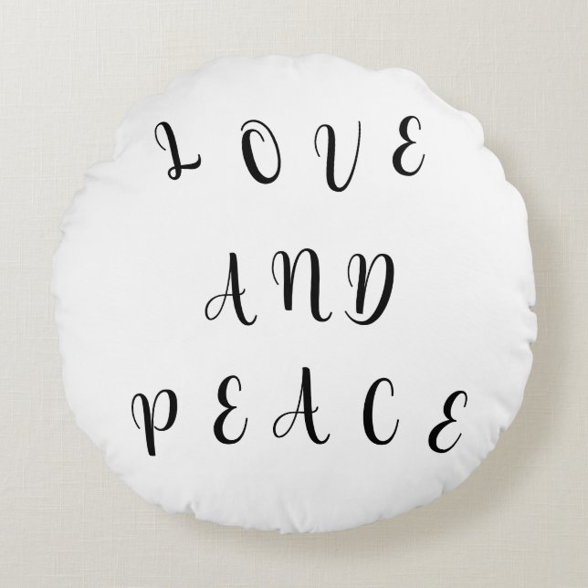 Cute Love And Peace Round Cushion (Front)