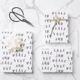 Cute Love And Peace Wrapping Paper Sheet