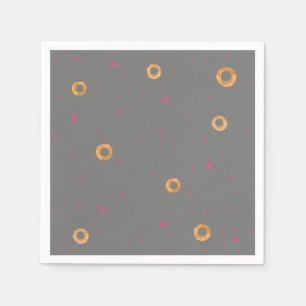 Cute LOVE & BAGELS     Grey    Napkin
