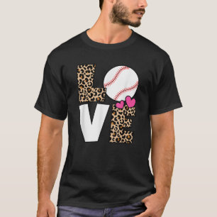 Cute Love Baseball Women Girls Baseball Lover T-Shirt