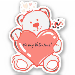 Cute Love "Be My Valentine" scrapbook  Sticker