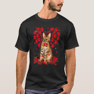 Cute Love Bengal Cat Valentine Pet Cat T-Shirt