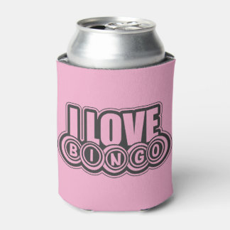 Cute love Bingo word art Can Cooler