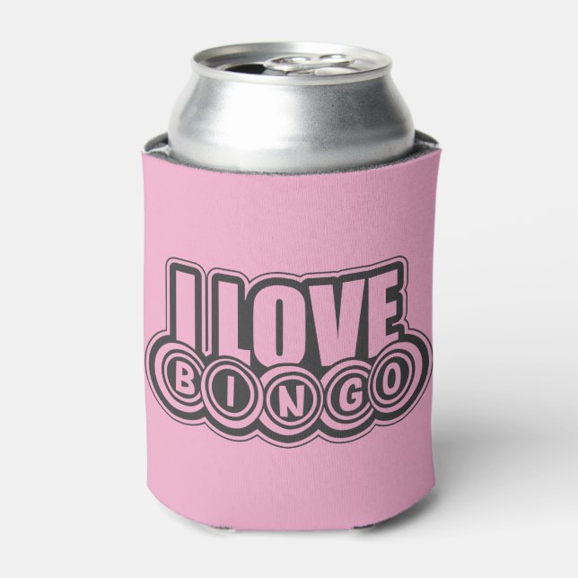 Cute love Bingo word art  Can Cooler (Can Front)