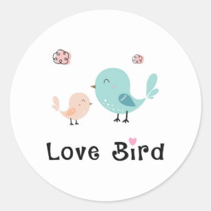Cute Love Bird Classic Round Sticker