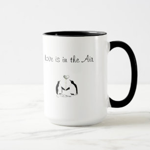 Cute Love Bird  Romantic Penguin Mug Black & White