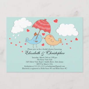Cute Love Birds Bridal Shower Invitation
