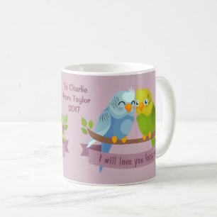 Cute Love Birds custom dedication mugs