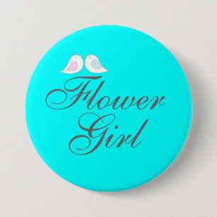 Cute love birds Flower Girl 7.5 Cm Round Badge