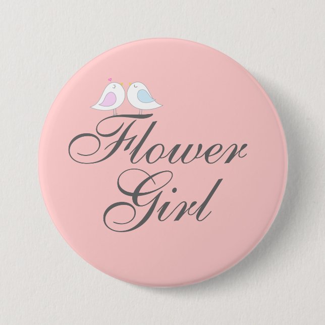 Cute love birds Flower Girl 7.5 Cm Round Badge (Front)