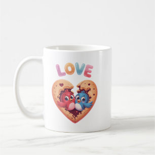 Cute Love Birds in a Heart Cookie Coffee Mug