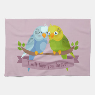 Cute Love Birds kitchen towel