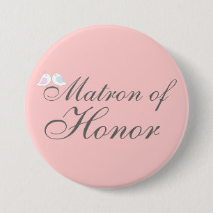 Cute love birds Matron of Honour 7.5 Cm Round Badge
