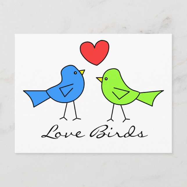 Cute Love Birds Postcard (Front)