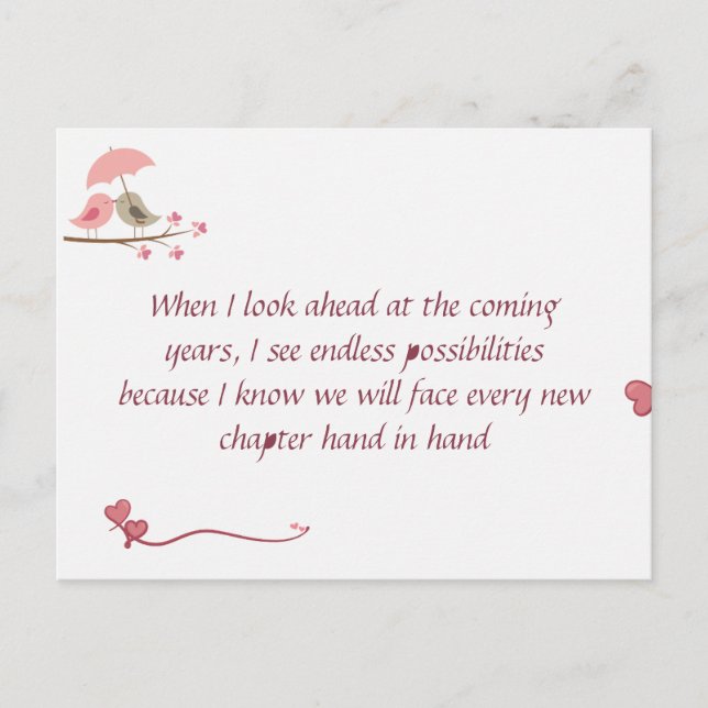 Cute Love Birds Postcard | Shared Future & Growth  (Front)