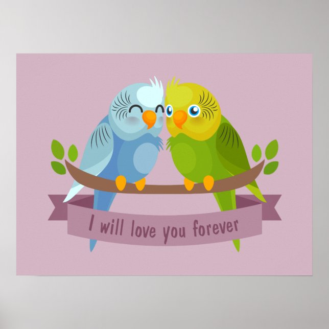 Cute Love Birds poster (Front)