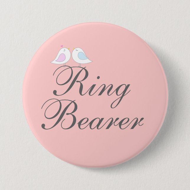 Cute love birds Ring Bearer 7.5 Cm Round Badge (Front)