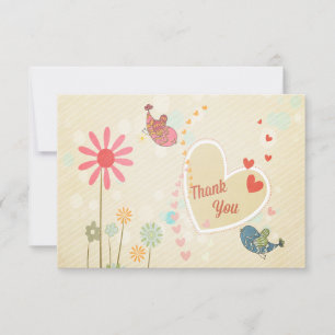 Cute Love Birds Thank You Card