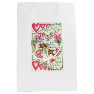 Cute Love Birds Vintage Valentine's Day Gift Bag