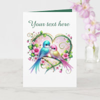 Cute love birds Wedding add text