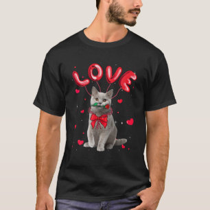 Cute Love British Shorthair Cat Valentine Pet Cat T-Shirt