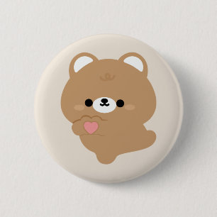 Cute Love Brown Bear 6 Cm Round Badge