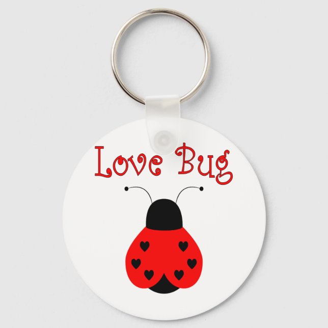 Cute Love Bug Heart Ladybug Keychain (Front)