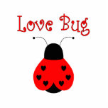 Cute Love Bug Heart Ladybug Ornament Photo Sculpture Decoration<br><div class="desc">Cute ladybug with six black hearts on the bright red wings. Says "Love Bug". Great for kids and ladybug lovers!</div>