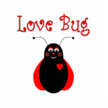 Cute Love Bug Ladybug Ornament Photo Sculpture Decoration<br><div class="desc">Cute smiling ladybug with red and black polkadot eyelids. Says "Love Bug". Great for kids and ladybug lovers!</div>