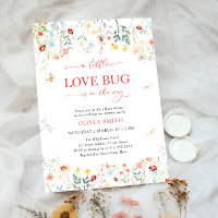 Cute Love Bug Wildflower Baby Shower