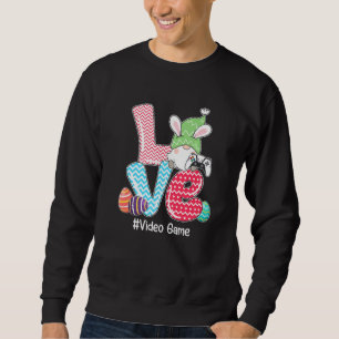 Cute LOVE Bunny Gnome Video Game Eggs Hunting East Sweatshirt