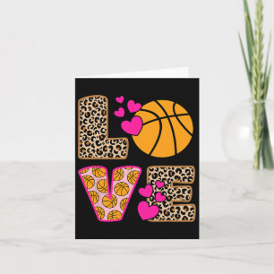 Cute Love Bysketbyll Leopard Print Women Girls Bys Card
