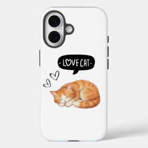 Cute Love Cat Sleeping Kitten Phone Case