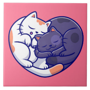 Cute Love Cats  Ceramic Tile