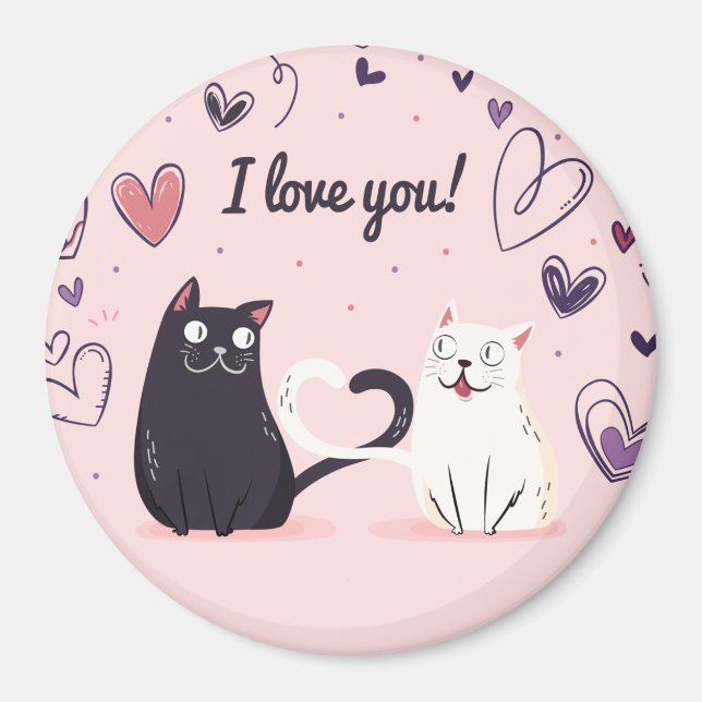 Cute Love Cats Magnet (Front)