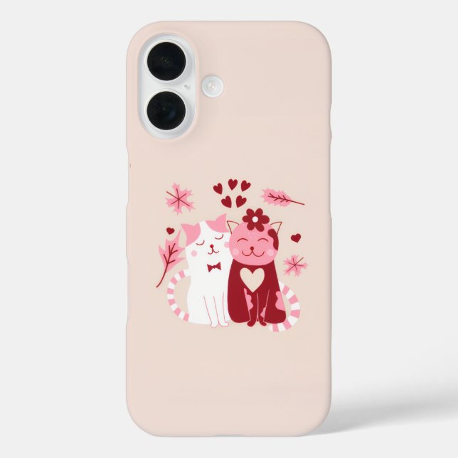 Cute Love Cats Phone Case – Romantic Cat Couple  (Back)