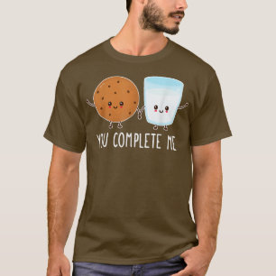 Cute Love Cookie And Milk You Complete Me Valentin T-Shirt
