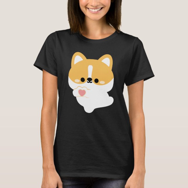 Cute Love Corgi T-Shirt (Front)