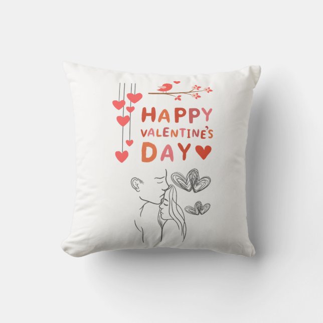 Cute Love Couple  Cushion (Front)