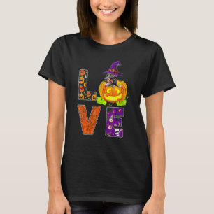 Cute Love Dog Dad Dog Mum Costume Halloween Doberm T-Shirt