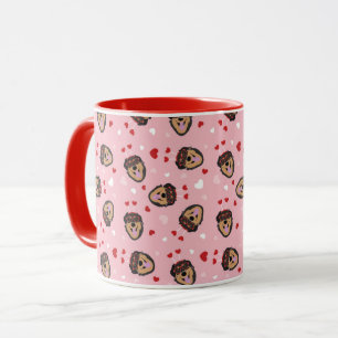 Cute Love Dog Pink Red Mug