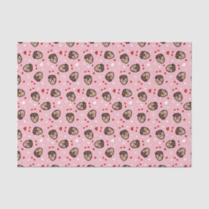 Cute Love Dog Pink Red Tissue Paper