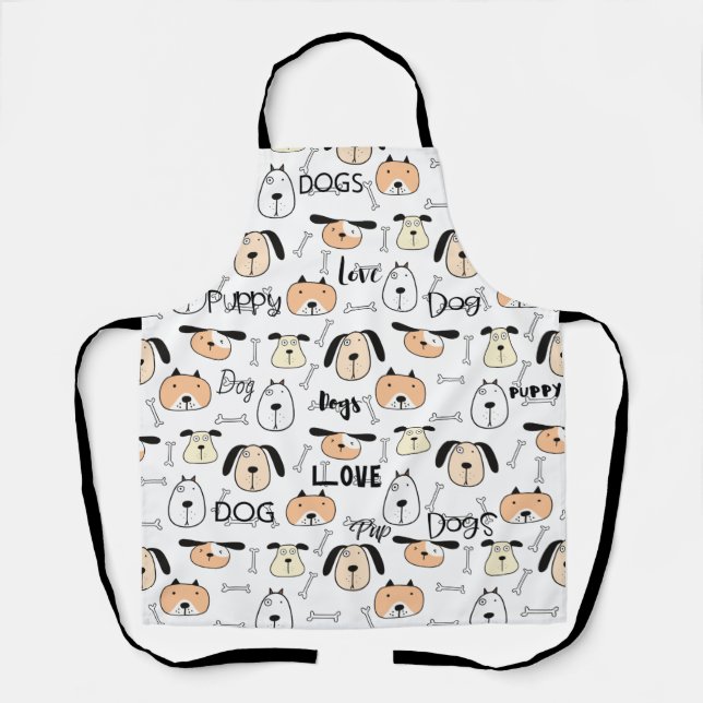 Cute Love Dogs  Apron (Front)