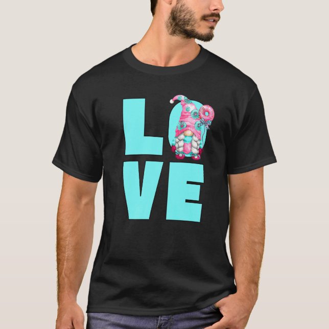 Cute Love Doughnut Gnome For Teachers And Girls Wh T-Shirt (Front)